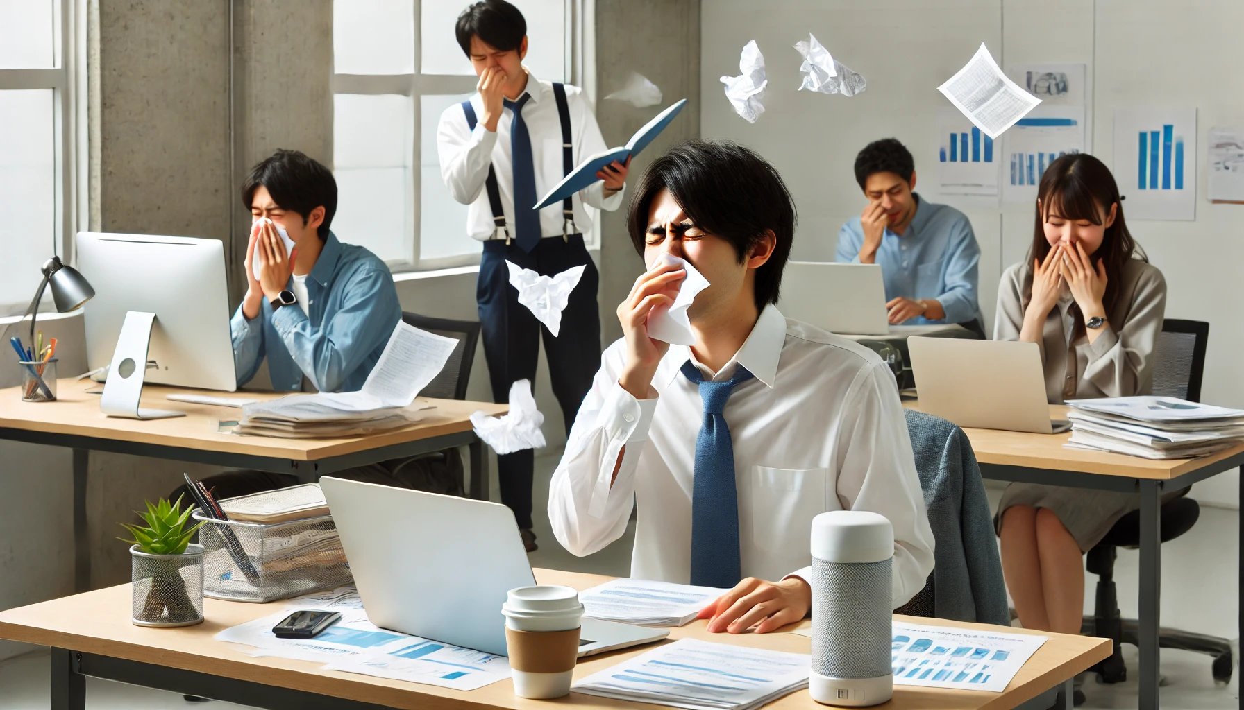 【ウェブディレクター vs 花粉】くしゃみ連発でも業務効率を落とさない！生産性を維持するための徹底対策ガイド